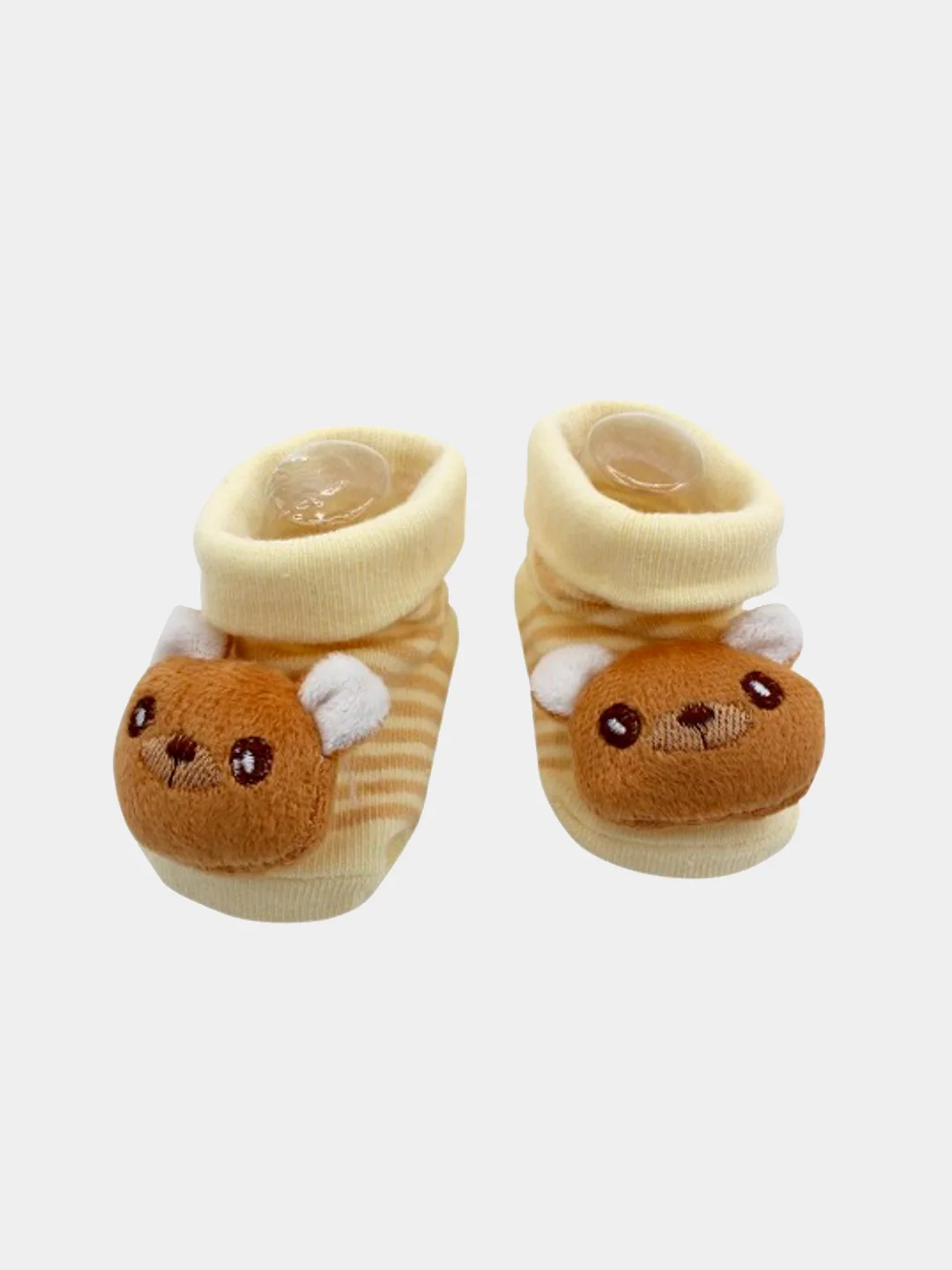 Карамельный носочки для новорожденных с игрушкой, детские нескользящие носки для малышей