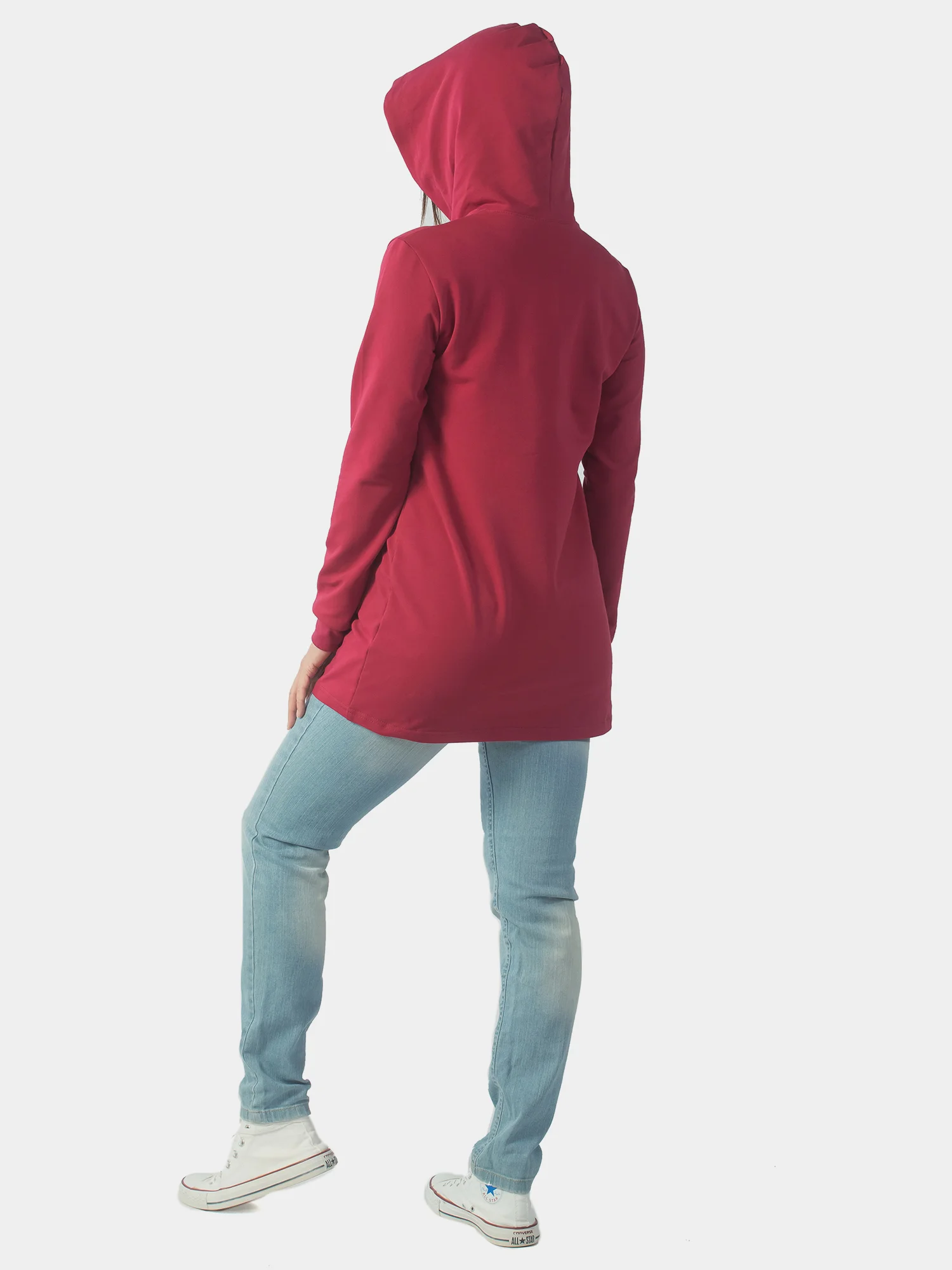Туника с капюшоном "EVERYTHING IS POSSIBLE" ФТ1345П2 бордовый, KLERY