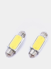 Лампа светодиодная, белая, T11, (SV8.5) 36mm 2W HIGH POWER, 2 шт