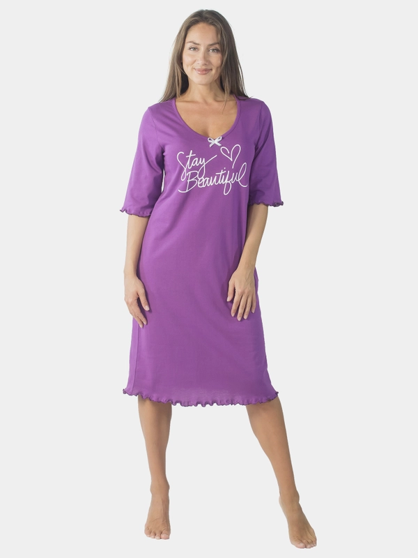 Ночная сорочка Stay beautiful КС1366П13 фиолетовый, KLERY