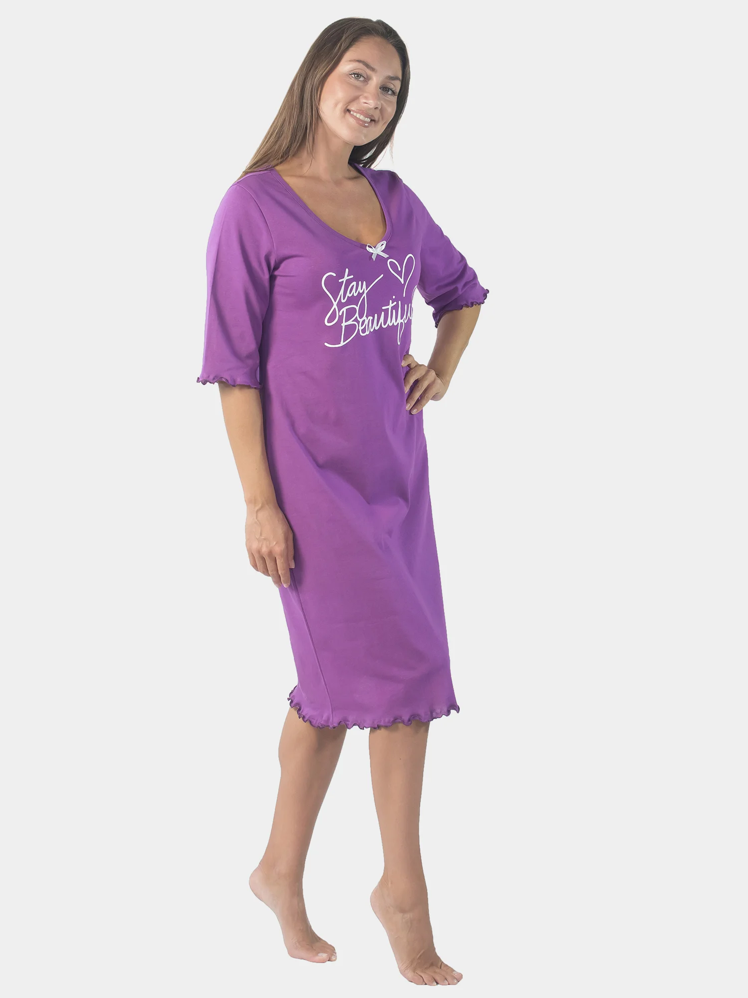 Ночная сорочка Stay beautiful КС1366П13 фиолетовый, KLERY