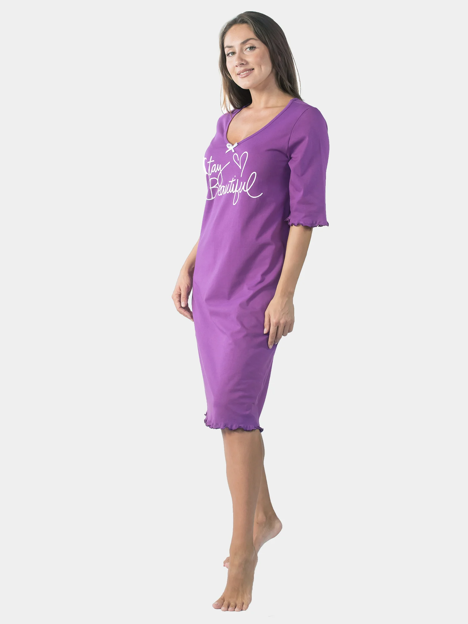 Ночная сорочка Stay beautiful КС1366П13 фиолетовый, KLERY