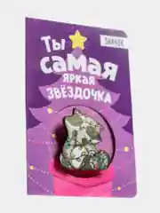 Аметистовый мини-открытка с деревянным значком