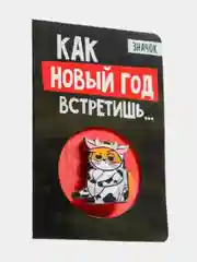 Черный мини-открытка с деревянным значком