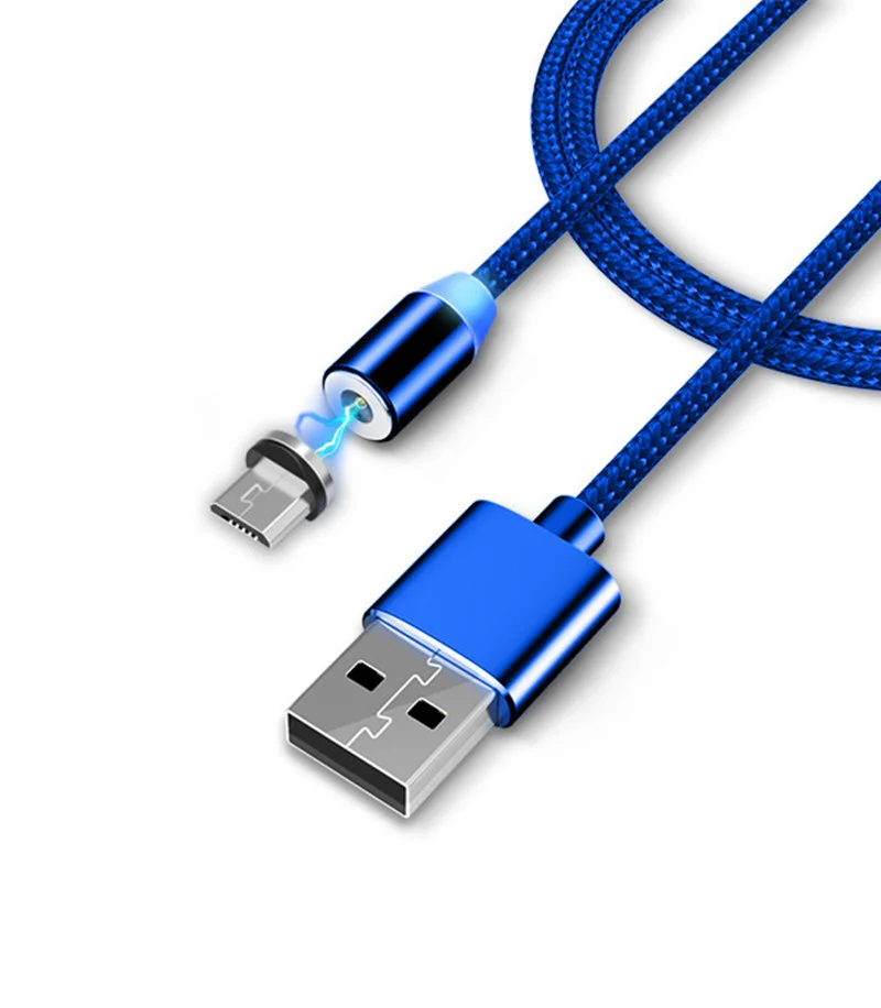 Золотой usb кабель 2-х метровый магнитный  X-cable 2.1 А+магнитный коннектор(micro, type c, ios)