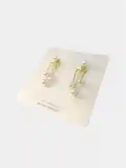 Белый серьги с подвеской из жемчуга,фианита