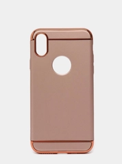 Гибридный жесткий чехол IHaitun для iPhone, с металлической золотой вставкой, 3 в 1