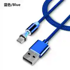 Синий usb кабель 2-х метровый магнитный  X-cable 2.1 А+магнитный коннектор(micro, type c, ios)