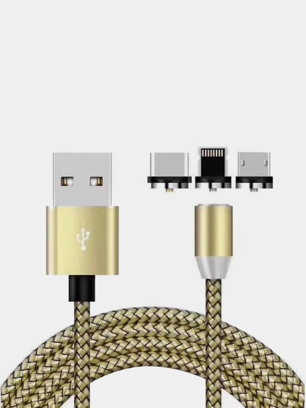 Usb кабель 2-х метровый магнитный  X-cable 2.1 А+магнитный коннектор(micro, type c, ios)