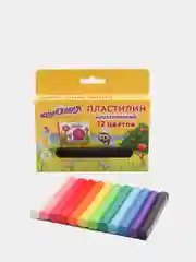Пластилин классический "ЮНЛАНДИК-ЖИВОПИСЕЦ", 12 цветов, 240 г