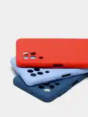 Чехол силиконовый с защитой камеры для Samsung A22 / M32 / M22 с бархатной подкладкой