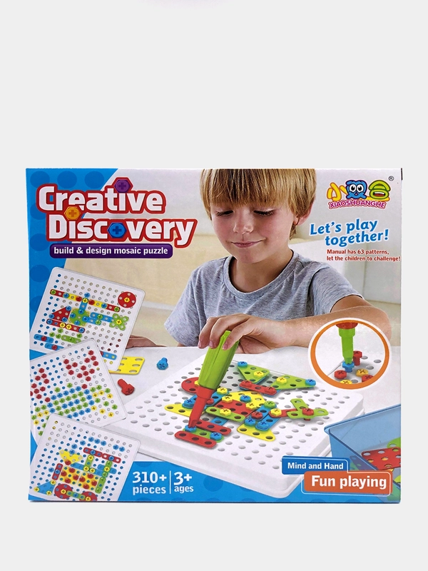 Конструктор для детей развивающий мозаика CREATIVE DISCOVERY 310 деталей, детский
