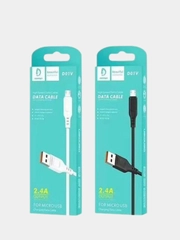 Кабель USB на Micro USB 2.4A с быстрой зарядкой,1 метр,белый и черный