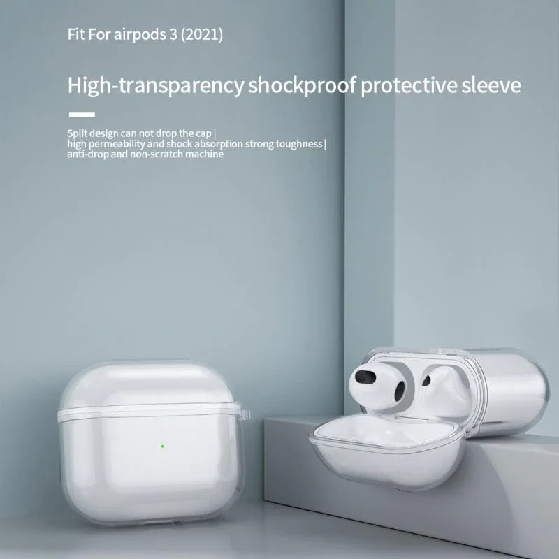 Силиконовый прозрачный чехол для Apple Airpods 3 поколения