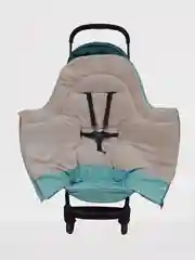 Бирюзовый детский зимний меховой конверт