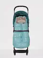 Бирюзовый детский зимний меховой конверт