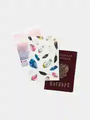 Кораллово-розовый обложка на паспорт цветы