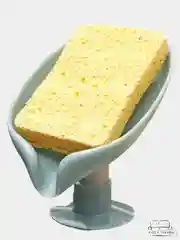Бирюзовый мыльница на присоске со сливом