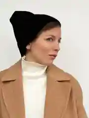 Черный шапка женская вязаная весенняя, шерсть
