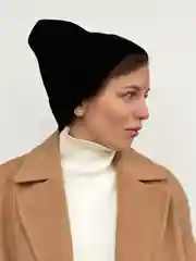 Черный шапка женская вязаная весенняя, шерсть