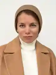 Бежевый шапка женская вязаная весенняя, шерсть