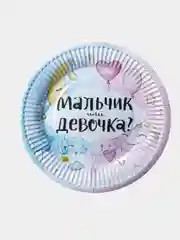 Тарелки бумажные, одноразовые гендер пати ,  "Мальчик или Девочка?"