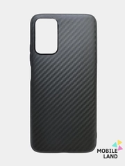 Чехол для Xiaomi Poco M3 / Redmi 9T текстура карбон , черный