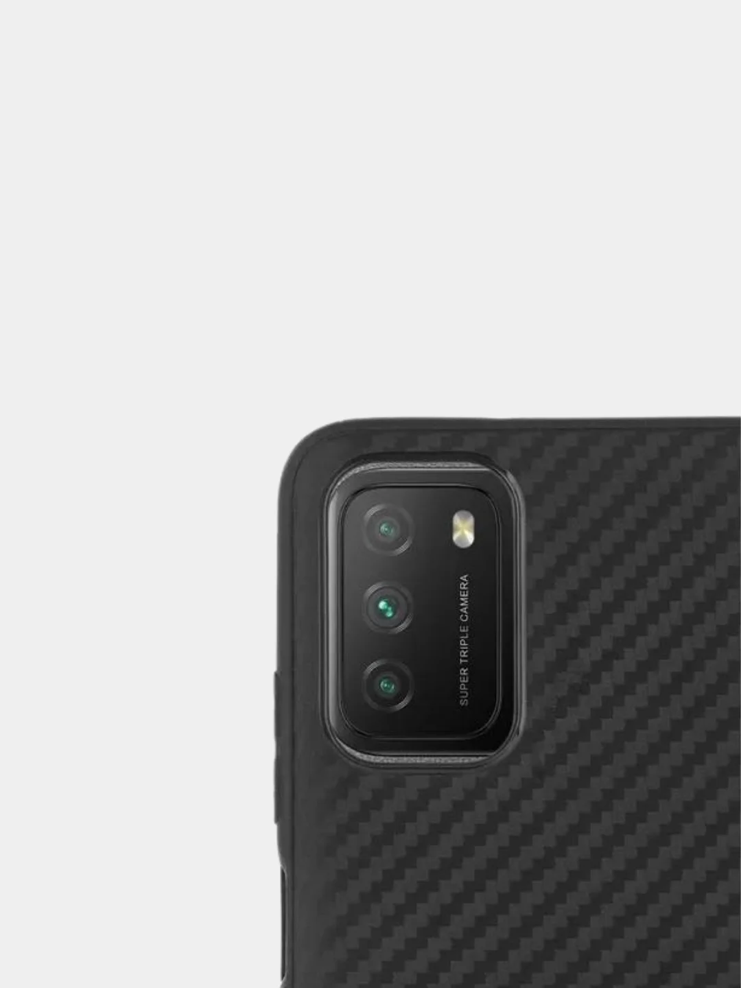 Чехол для Xiaomi Poco M3 / Redmi 9T текстура карбон , черный