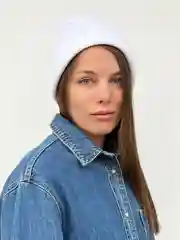 Белый шапка женская зимняя, простая вязка
