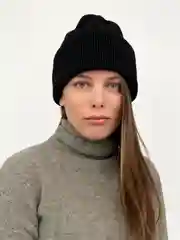 Черный шапка женская зимняя, простая вязка