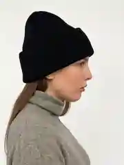 Черный шапка женская зимняя, простая вязка