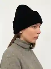 Черный шапка женская зимняя, простая вязка