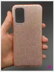 Розовый чехол силиконовый с блестками для  Xiaomi Redmi 9T Противоударный чехол