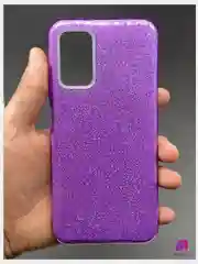 Фиолетовый чехол силиконовый с блестками для  Xiaomi Redmi 9T Противоударный чехол