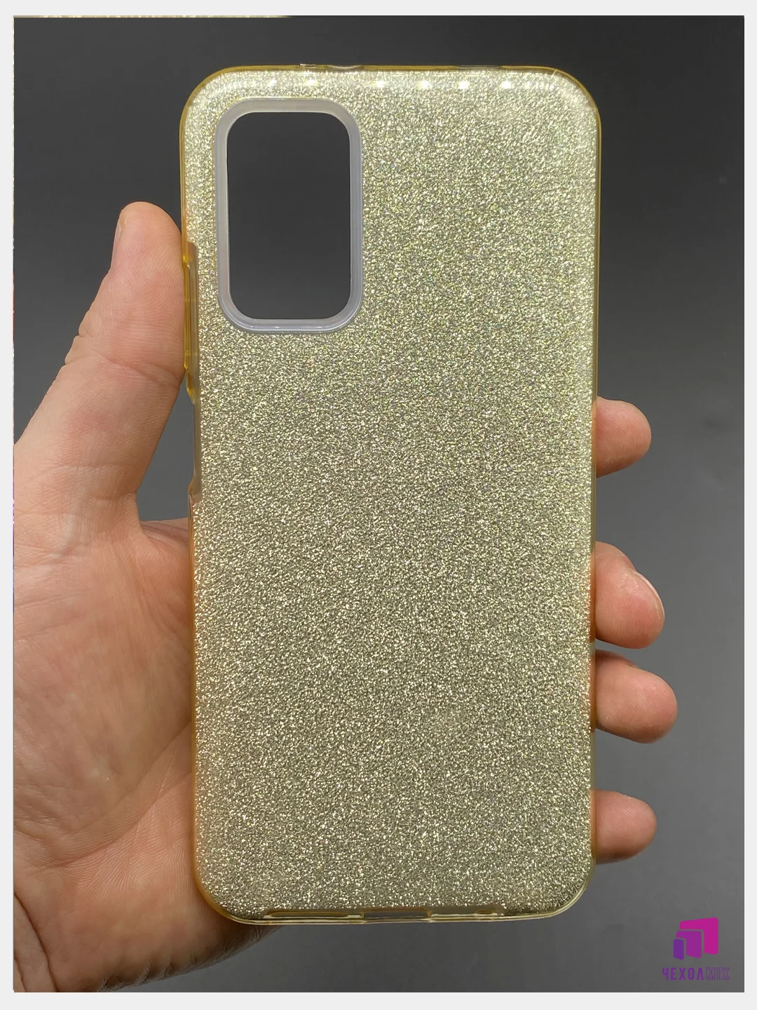 Золотой чехол силиконовый с блестками для Xiaomi Redmi 9T Противоударный чехол
