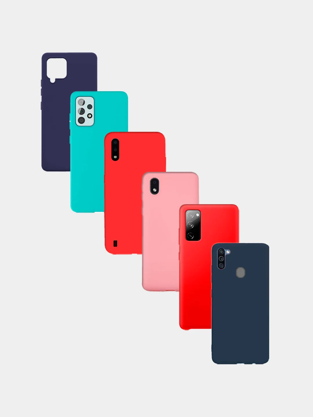 Чехол для Samsung A42, 72, A01, A01 Core, A11 матовый силиконовый, цветные