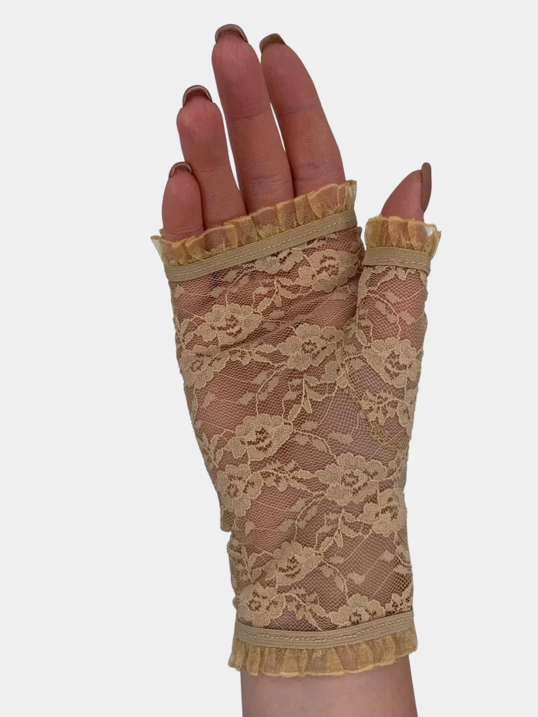 Перчатки - митенки, гипюровые
