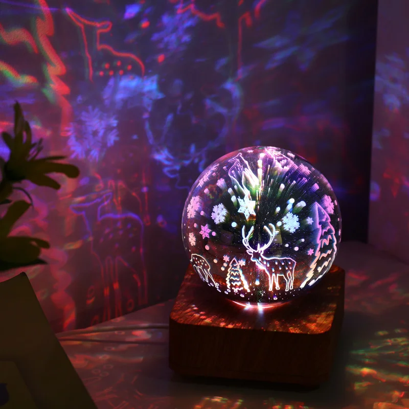 Синий светодиодный 3D ночник LED