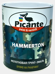 Грунт-эмаль молотковая Picante HAMMERTON RAL-9006 черная, 2,5 кг