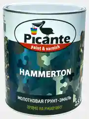 Грунт-эмаль молотковая Picante HAMMERTON RAL-9006 черная, 2,5 кг