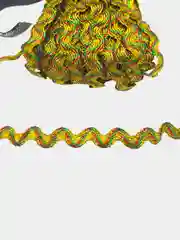 Бронзовый тесьма отделочная декоративная вьюнчик Зиг-заг, металлизированная, 20 метров