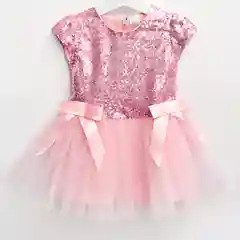 Розовый платье с пайетками  для девочки праздничное