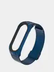 Синий ремешок для Xiaomi Mi band 3, 4, 5, 6, металлический стальной фитнес браслет