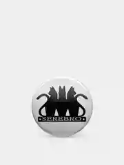 Черный значок "Серебро", 37 мм