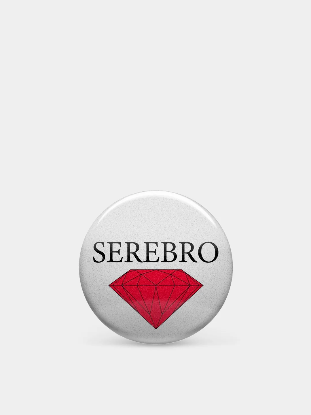 Красный значок "Серебро", 37 мм