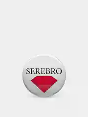 Красный значок "Серебро", 37 мм