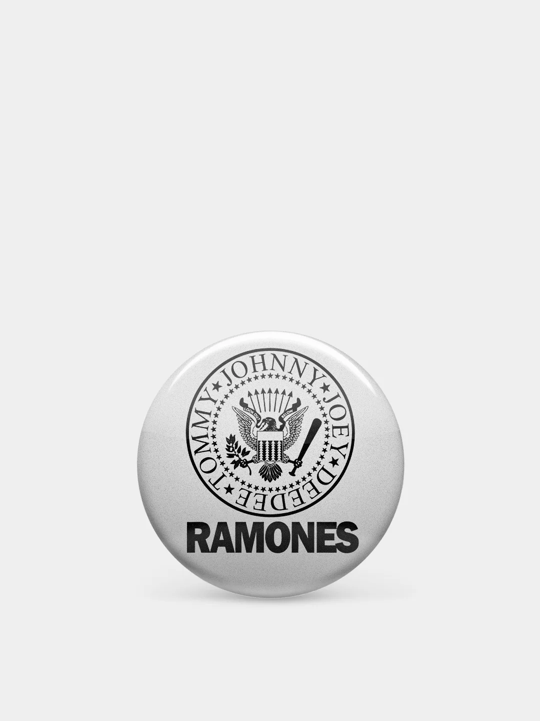 Белый значок "Ramones", 37 мм