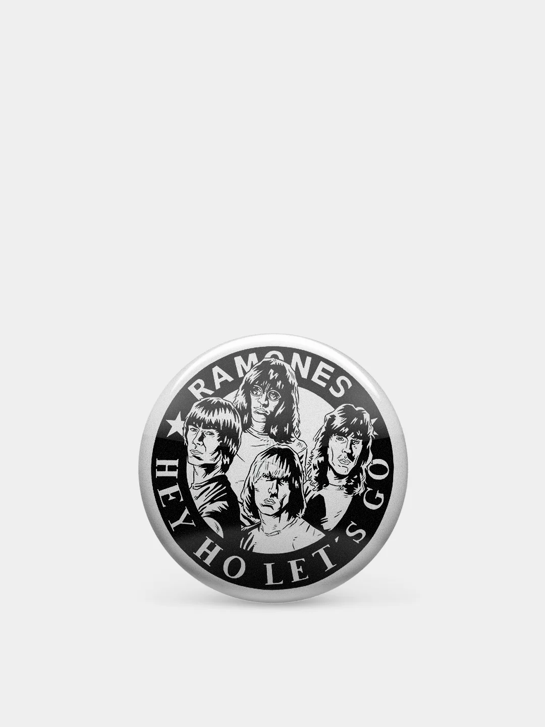 Серый значок "Ramones", 37 мм