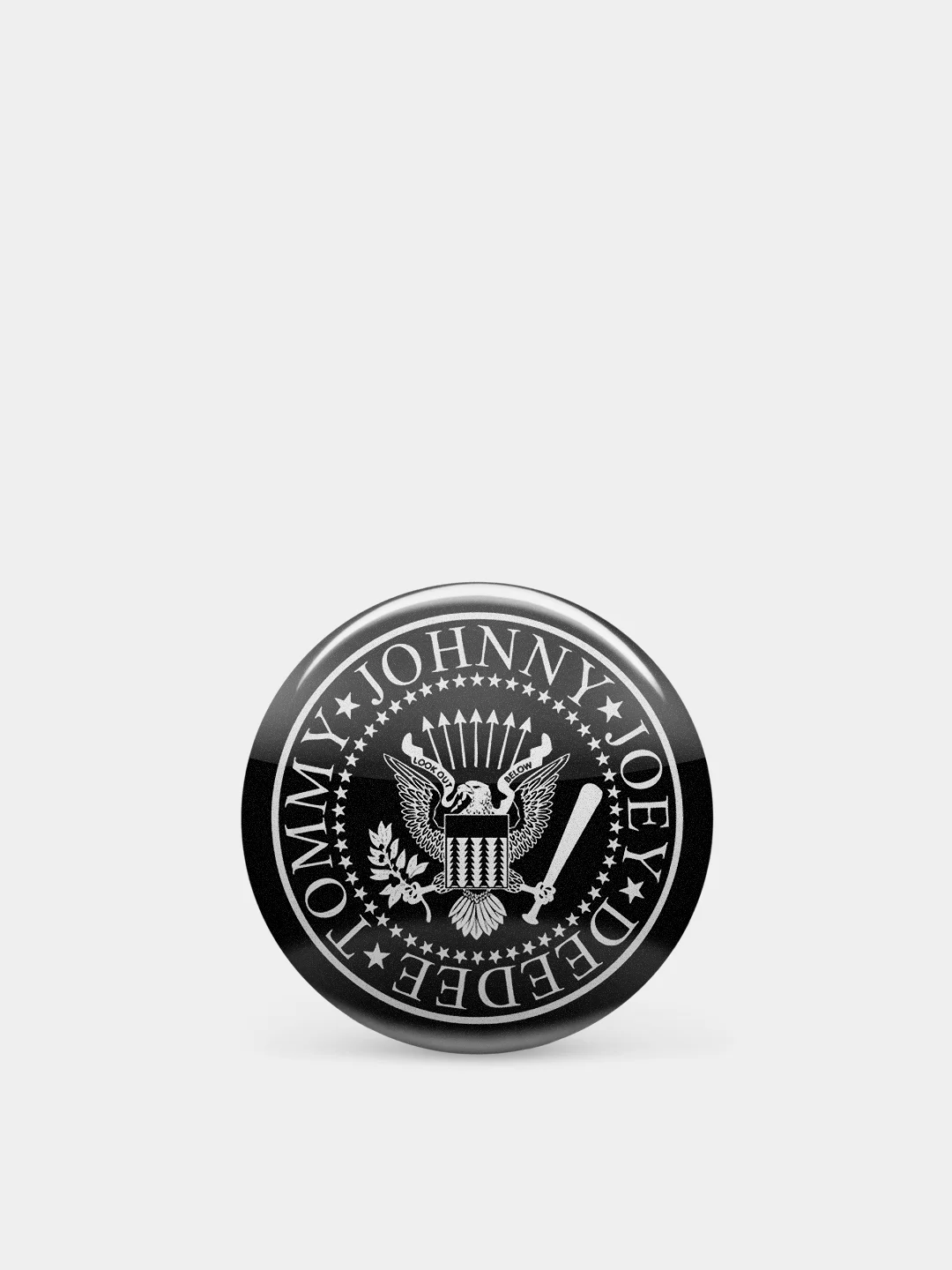 Черный значок "Ramones", 37 мм