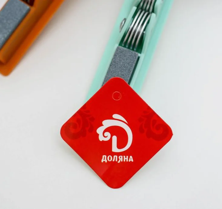 S Точилка для ножей Доляна, острое лезвие, с ручкой и шлифовкой, 19 х 4,5 см, разные цвета